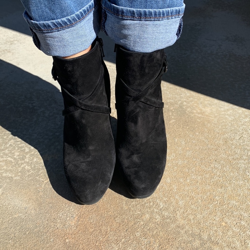 Bottega Veneta Suede Platform Wedge Booties